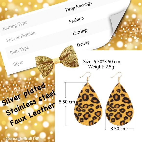 Gold Glitter Earrings! - Picture 7 of 7